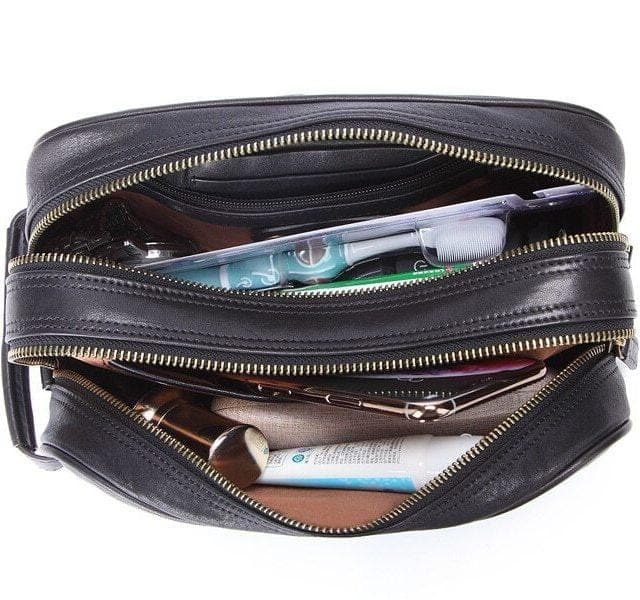 Trousse de toilette cuir homme grand format - Image 3