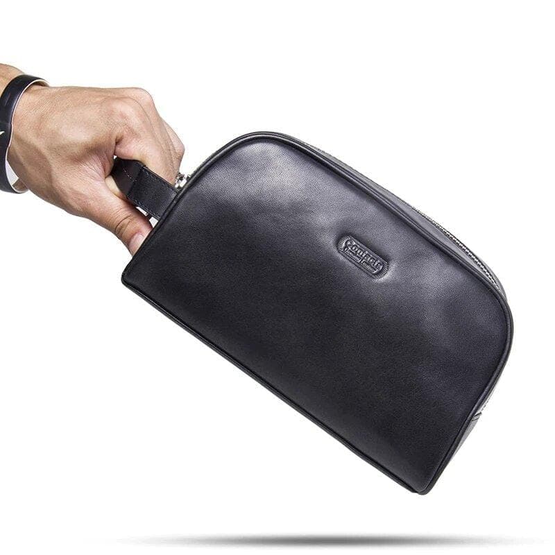 Trousse de toilette cuir petit format noir - Image 4