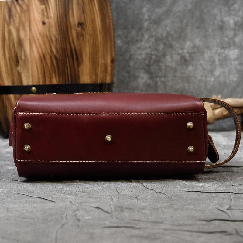 Trousse de toilette cuir bordeaux - Image 4