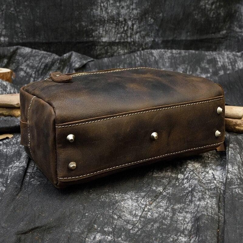 Trousse de toilette cuir brune - Image 4