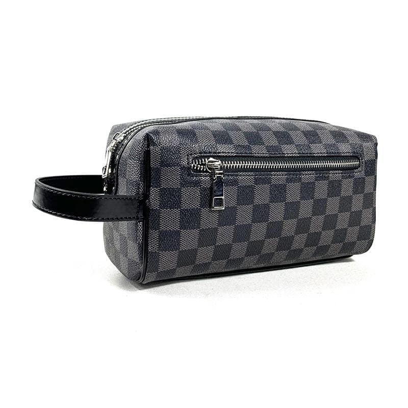 Trousse de toilette cuir damier - Image 3