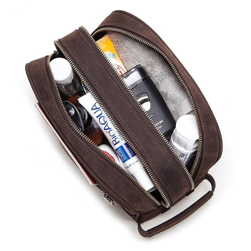Trousse de toilette cuir fourre-tout