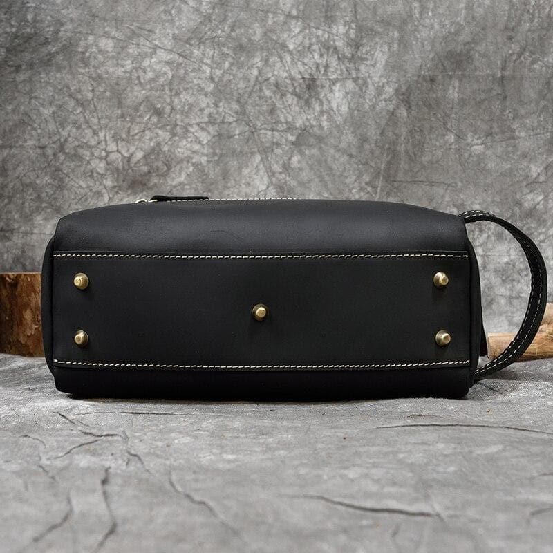 Trousse de toilette cuir noir foncé - Image 4
