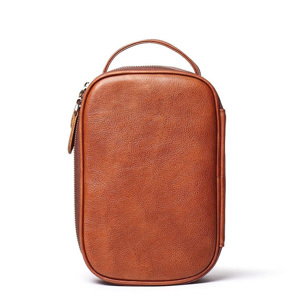 Trousse de toilette cuir ovale