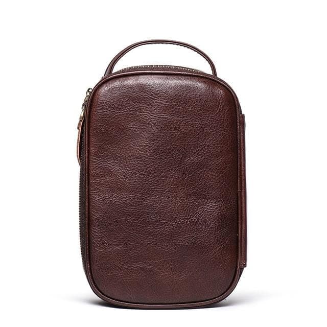 Trousse de toilette cuir ovale - Image 2