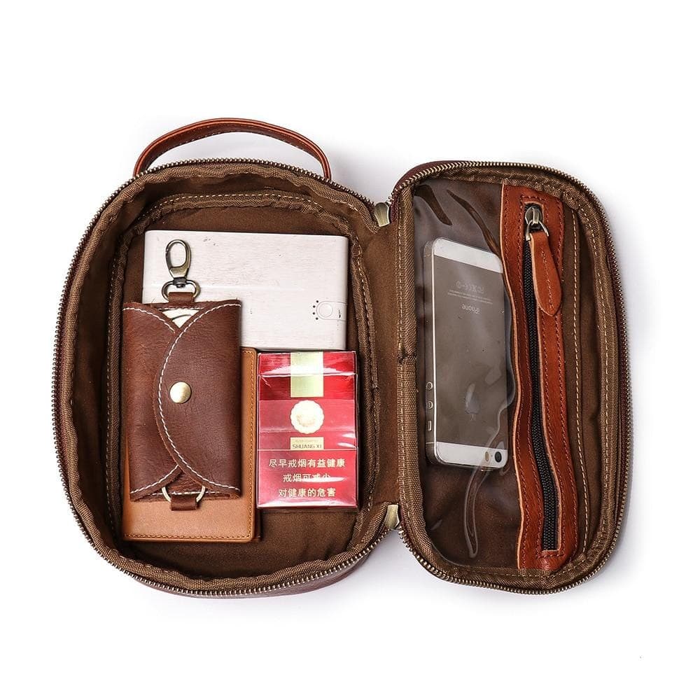 Trousse de toilette cuir ovale - Image 3