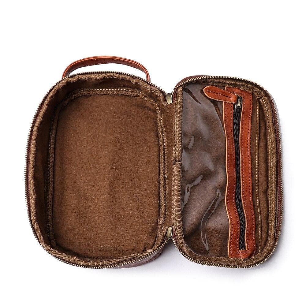 Trousse de toilette cuir ovale - Image 4
