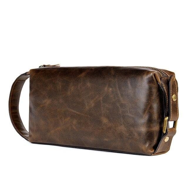 Trousse de toilette cuir traces