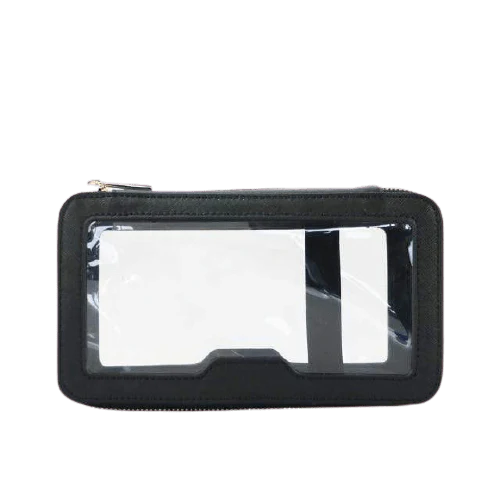 Trousse de toilette cuir transparente noir