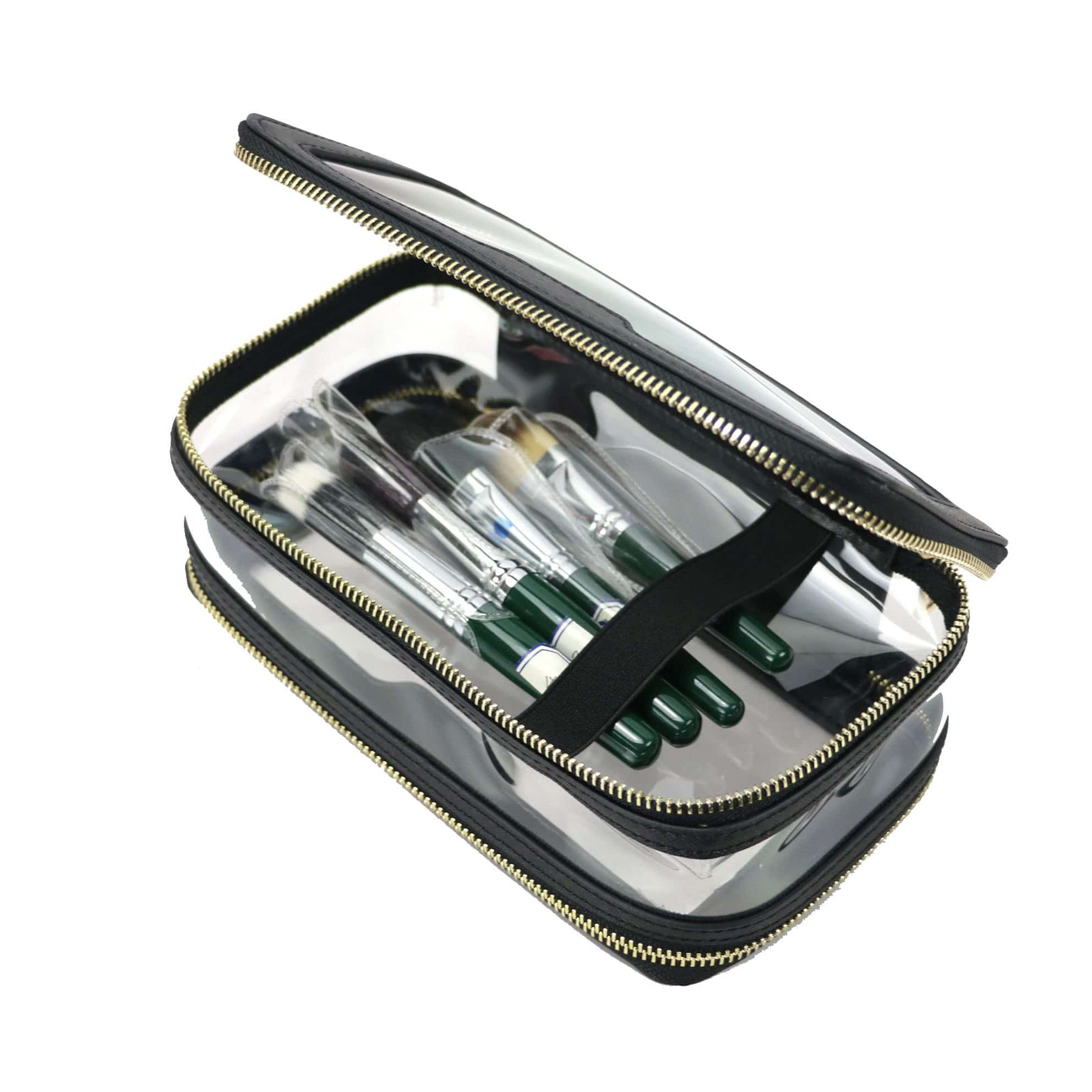 Trousse de toilette cuir transparente noir - Image 3