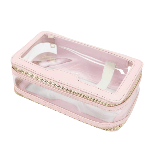 Trousse de toilette cuir transparente rose - Image 2