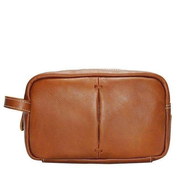 Trousse de toilette cuir vintage - Image 3