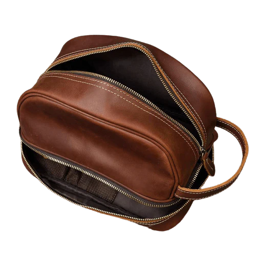 Trousse de toilette cuir retro - Image 2