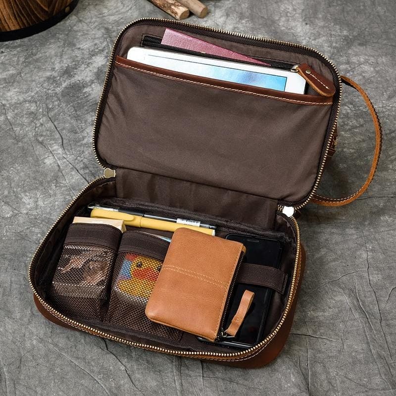 Trousse de toilette cuir retro - Image 5