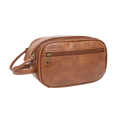 Trousse de toilette homme cuir marron
