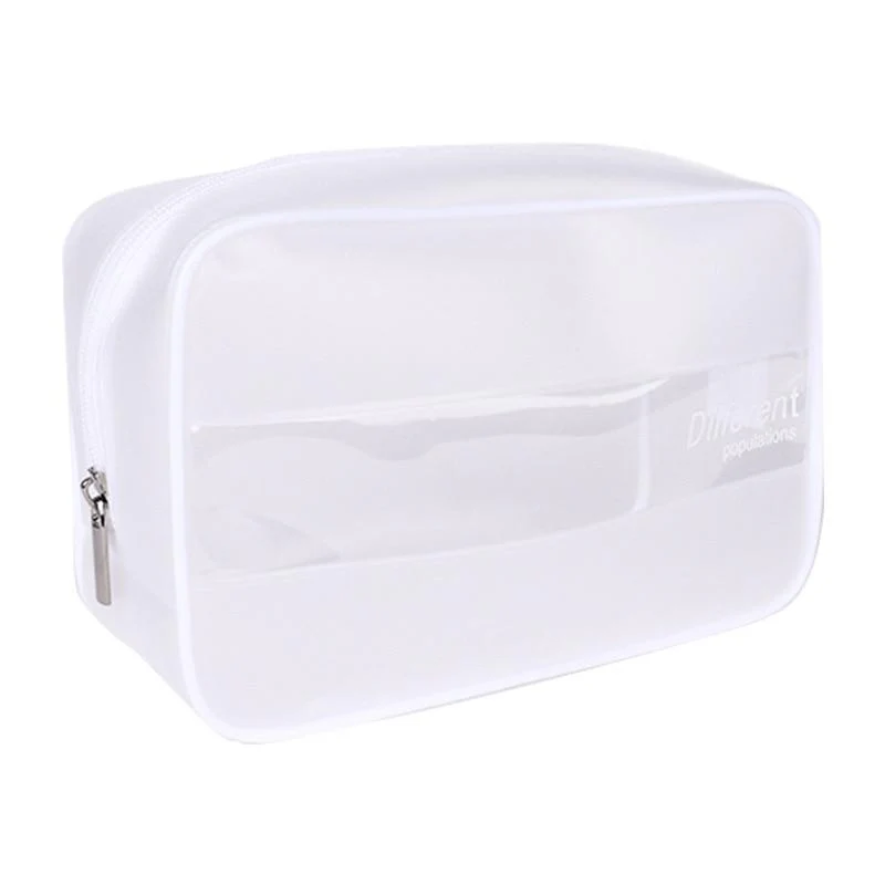 Trousse de toilette transparente blanche