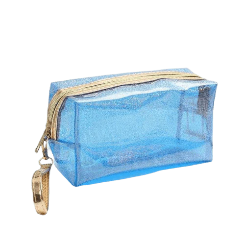 Trousse de toilette transparente brillante