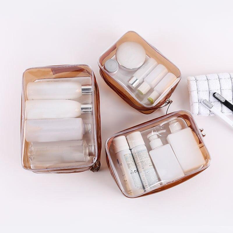 Trousse de toilette transparente café - Image 3