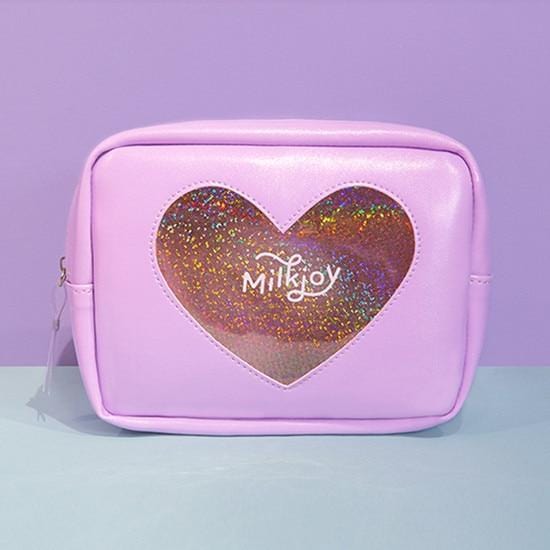 Trousse de toilette transparente coeur - Image 3