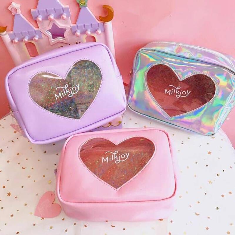 Trousse de toilette transparente coeur - Image 4