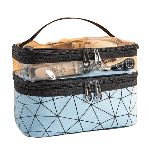 Trousse de toilette transparente double ouverture - Image 2