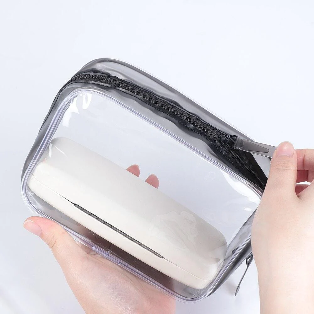 Trousse de toilette transparente grise - Image 3