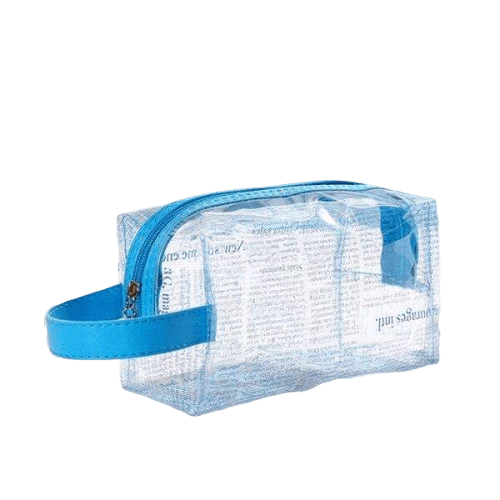 Trousse de toilette transparente journal
