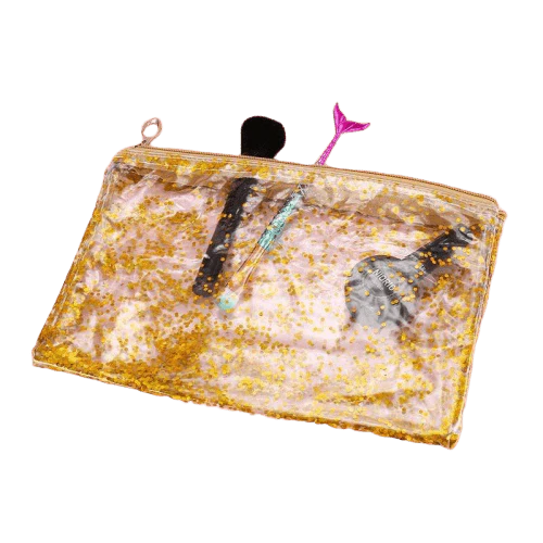 Trousse de toilette transparente paillette