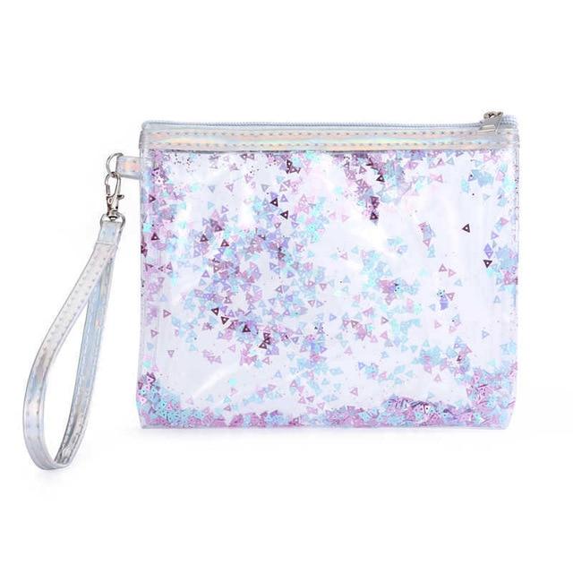 Trousse de toilette transparente paillettes motif - Image 2