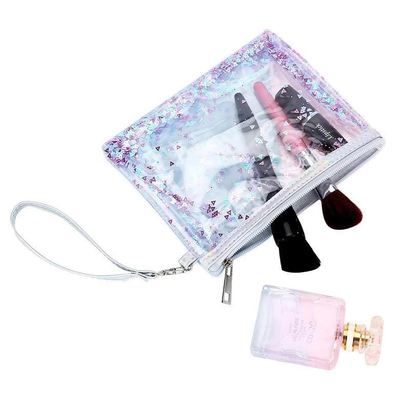 Trousse de toilette transparente paillettes motif - Image 3