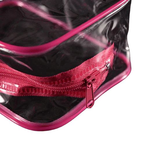 Trousse de toilette transparente rose - Image 2