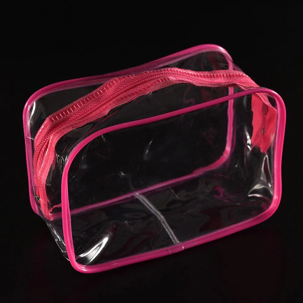 Trousse de toilette transparente rose - Image 3