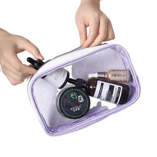Trousse de toilette transparente violette - Image 2